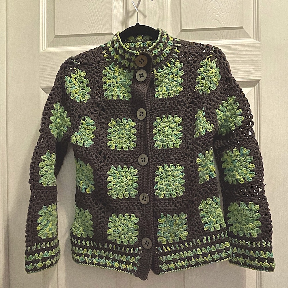 Sigrid Olsen Crocheted Button Down Cardigan